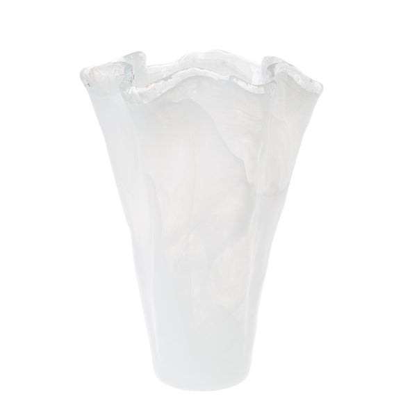 Large Glass White Vase