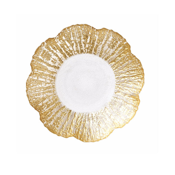 Rufolo Glass Gold Small Shallow Bowl