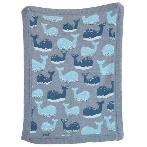 Cotton Knit Blanket with Whale