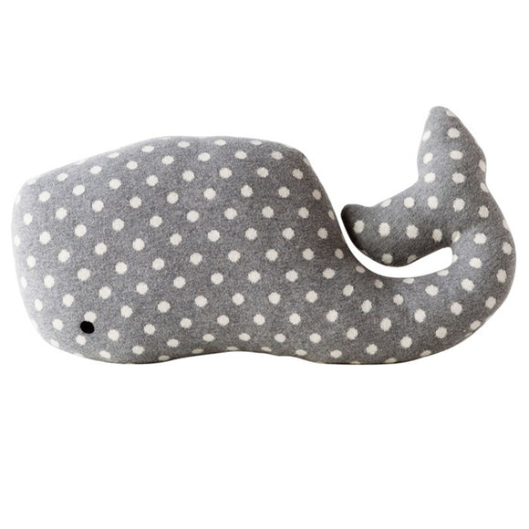 Cotton Knit Whale Pillow