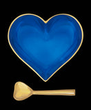 Gold & Sapphire Blue Heart Bowl