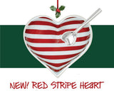 Happy Red Stripe Heart with Heart Spoon