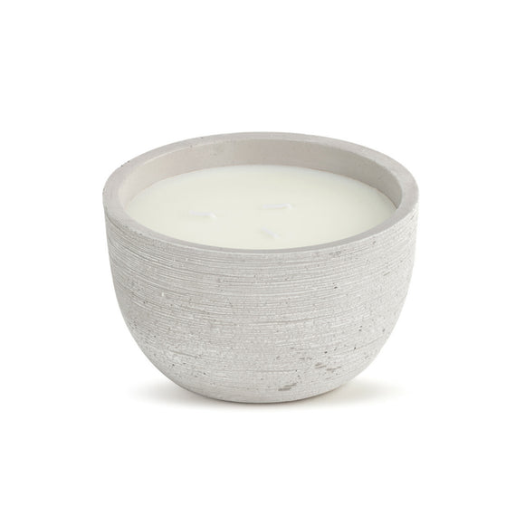 Round Stone Etched 3-Wick Concrete Candle