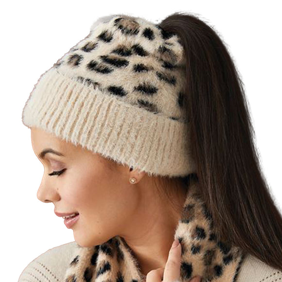 Mitzy Ponytail Hat – Taupe