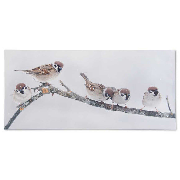 LED Winter Birds Canvas Print