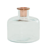 Clear Glass Candle Holder with Copper Taper Insert