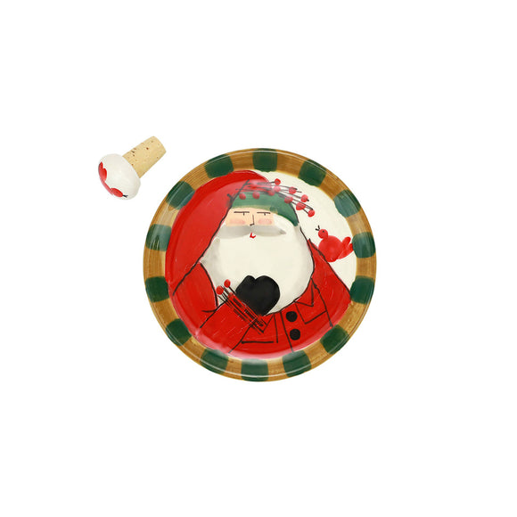 Old St. Nick Canape Plate w/Cork Stopper