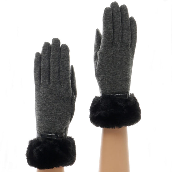Fur & Bow Gloves