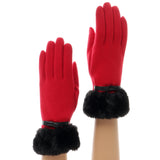 Fur & Bow Gloves