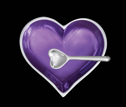 Feb Amethyst Birthstone Heart w/ Spoon 100198-AMT