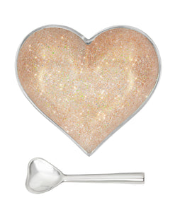 Happy Sparkly Gold Heart with Heart Spoon