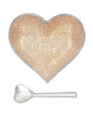 Happy Sparkly Gold Heart with Heart Spoon