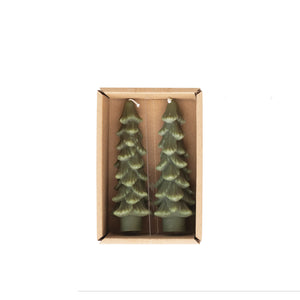 5" Tree Tapers, Evergreen - Set of 2